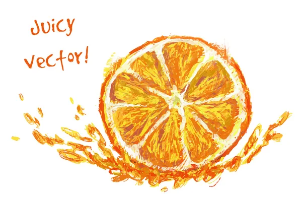 Disegno fetta di arancia — Vettoriale Stock