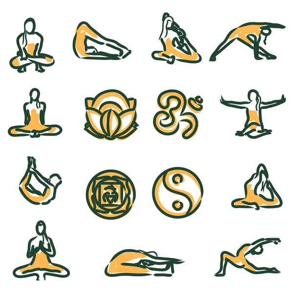 Posición de yoga vector — Vector de stock