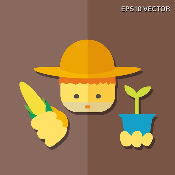 Farmer flat icon — Stock Vector