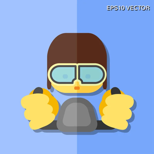 Icono plano piloto — Vector de stock