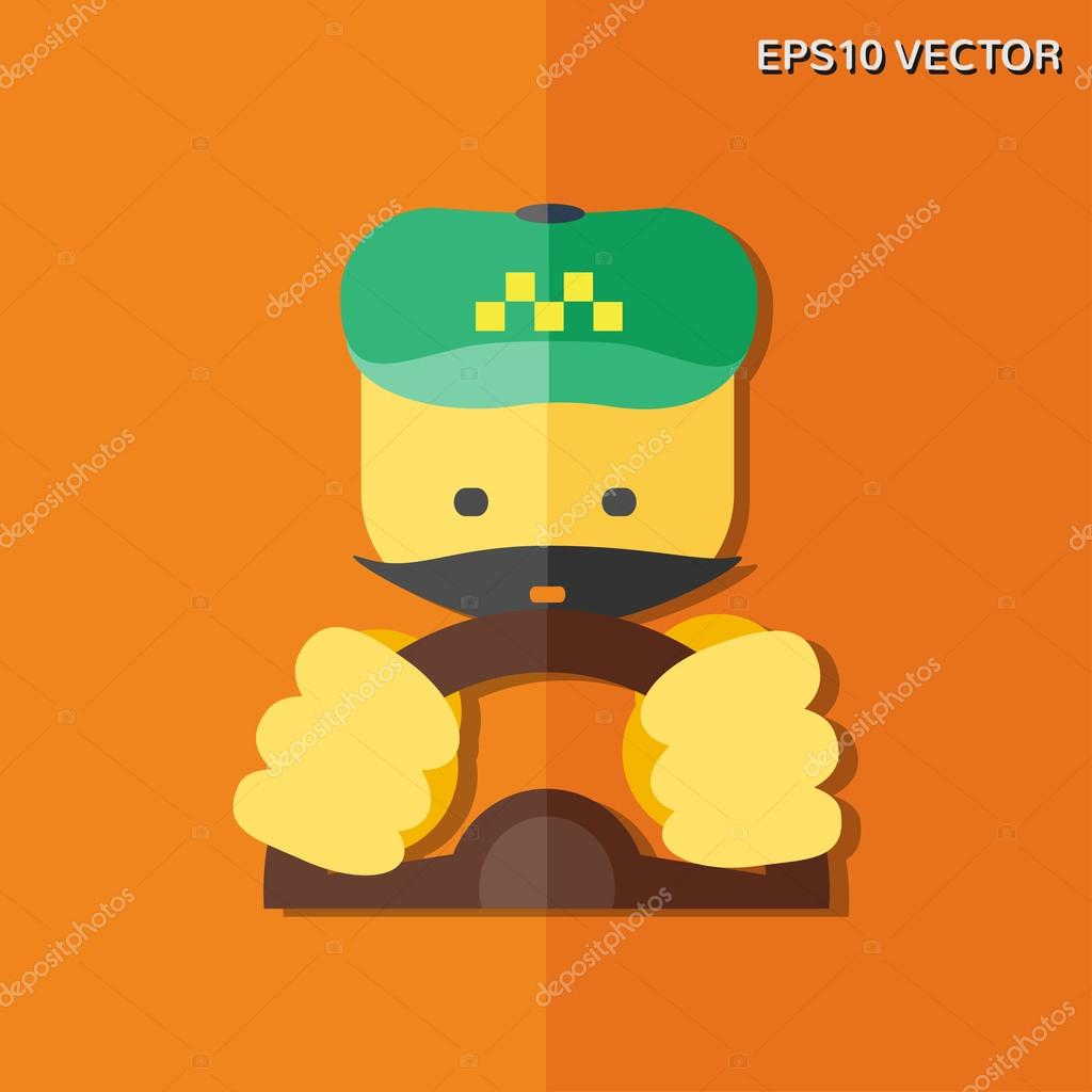 Vector flat icon - taxi driver. For websites, print and presentation templates, creating logos and infographics, web and mobile services and apps.