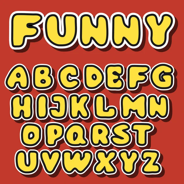Alphabet vectoriel anglais dans le style de dessin animé — Image vectorielle