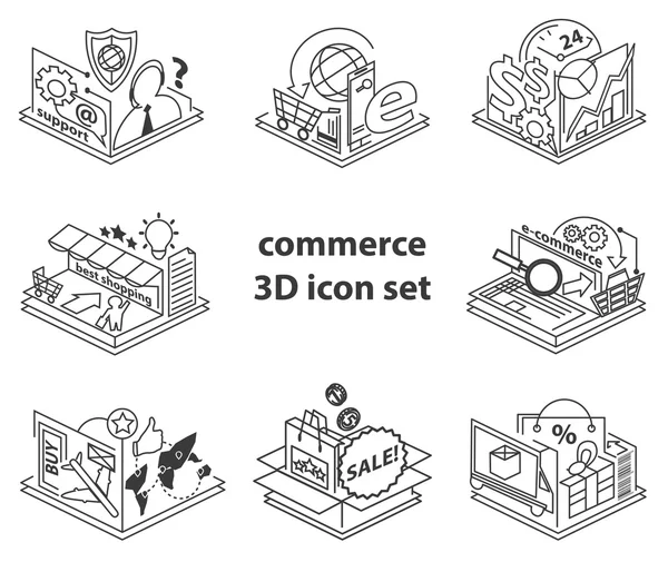 Juego de iconos de comercio — Archivo Imágenes Vectoriales