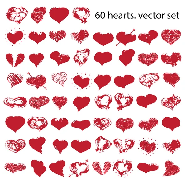 Šťastný Valentines srdce nastavit — Stockový vektor