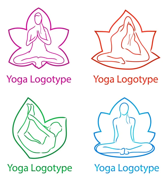 Yoga Logo Set — Stockvektor