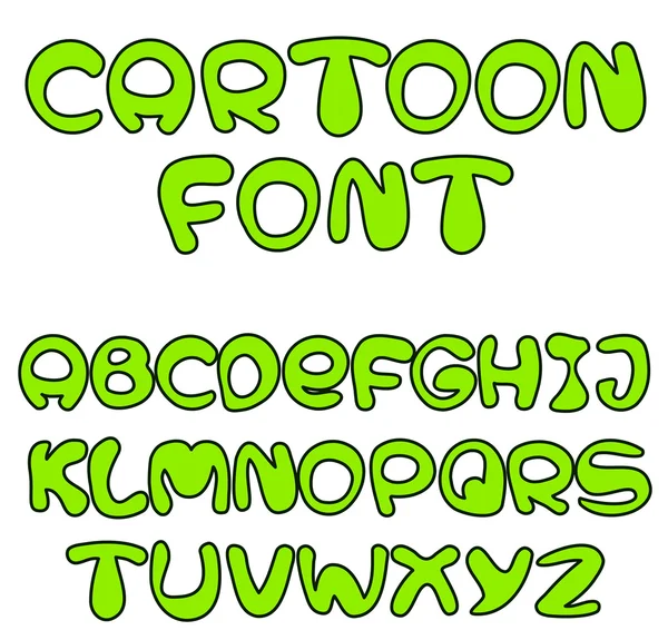 Зеленый мультяшный шрифт — стоковый вектор