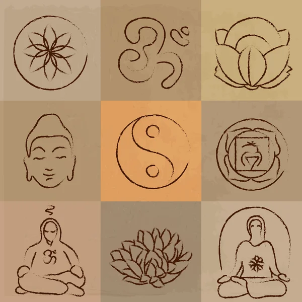 Yoga set — Stockvector