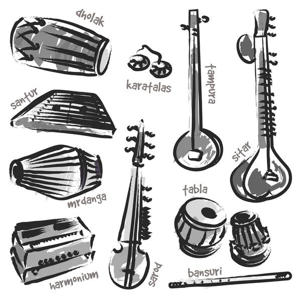 Indiase instrumenten — Stockvector