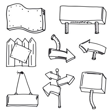 Doodle plakaları ve okları