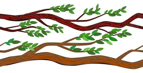 나뭇잎이 달린 나무 가지 — 스톡 벡터