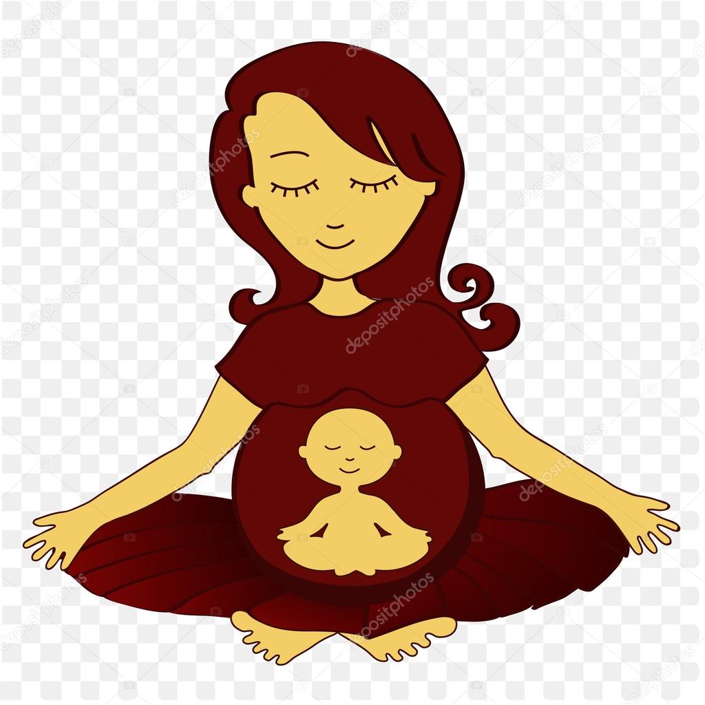 meditating mother - vector illustration