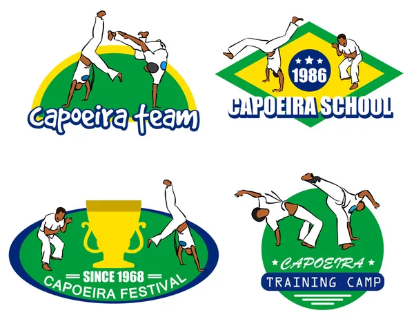 Conjunto de logotipo de capoeira — Vector de stock