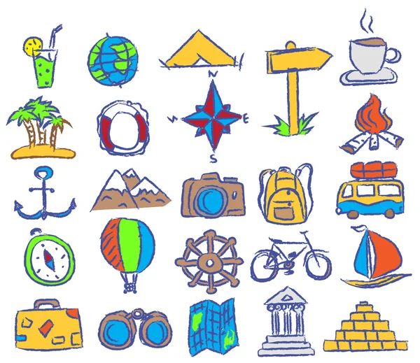 Vector travel icons — Stock Vector