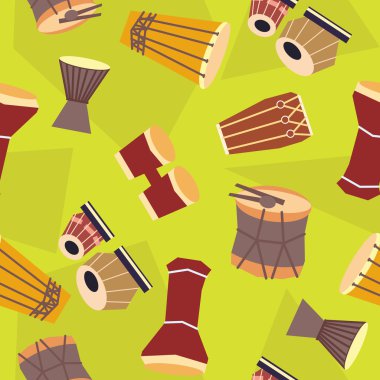 seamless ethnic drums pattern clipart