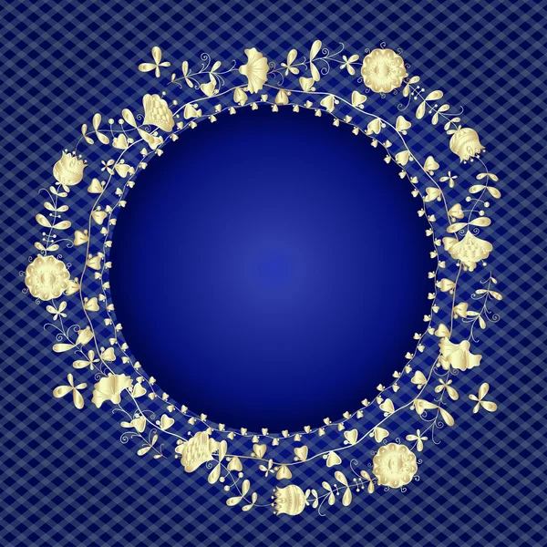 Синій фон з золотим візерунком — стоковий вектор