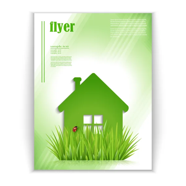 Flyer with eco house — Stock Vector