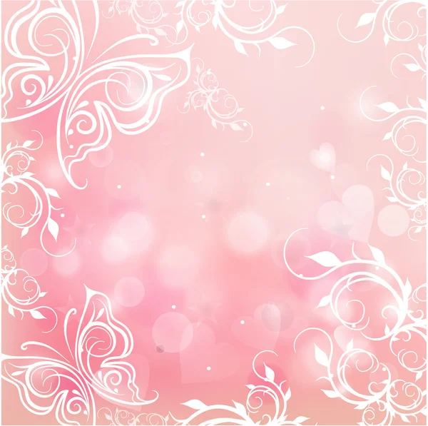 ロマンチックなピンクの背景 — ストックベクタ