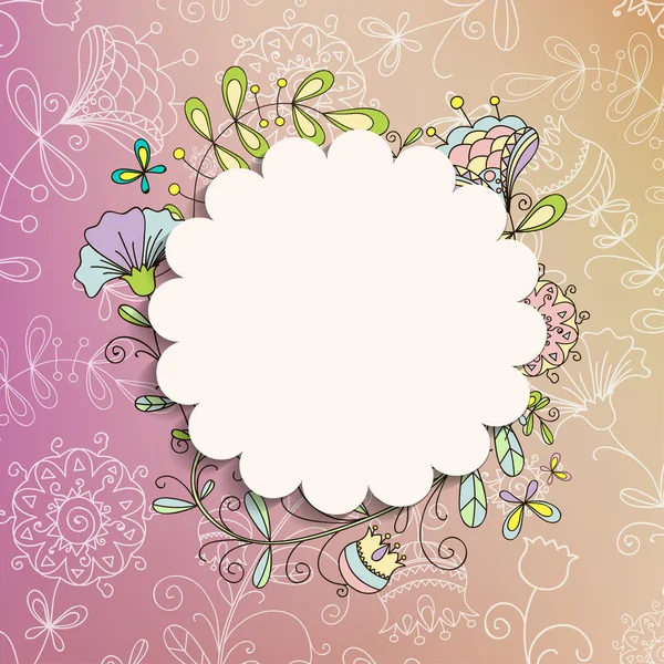 Carte ou invitation avec des fleurs peintes — Image vectorielle