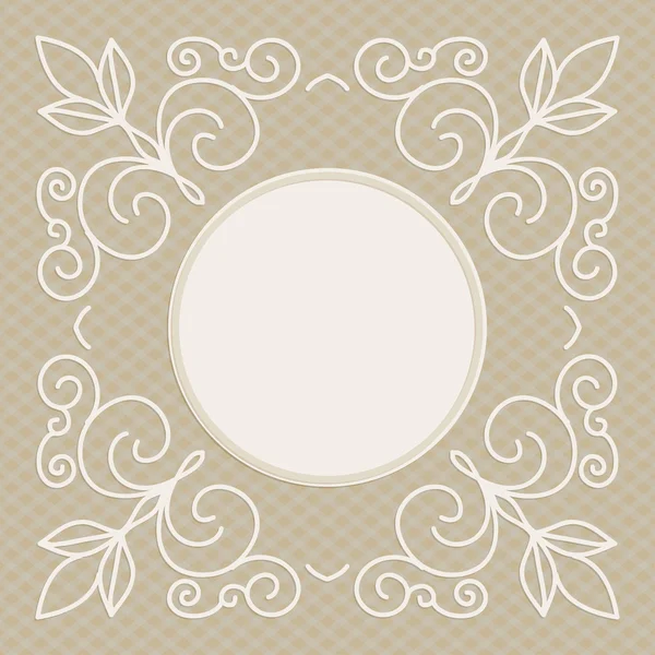 Plantilla de diseño de invitación de boda - fondo decorativo para la tarjeta de felicitación en estilo mono línea — Vector de stock