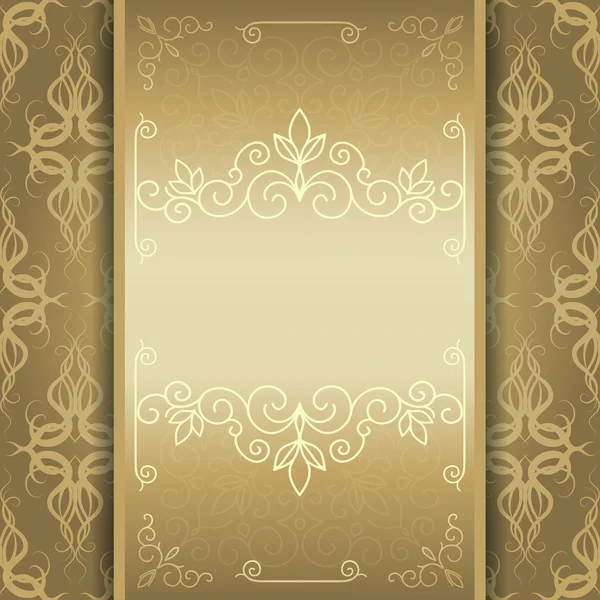 Приглашение или меню с золотой картой — стоковый вектор