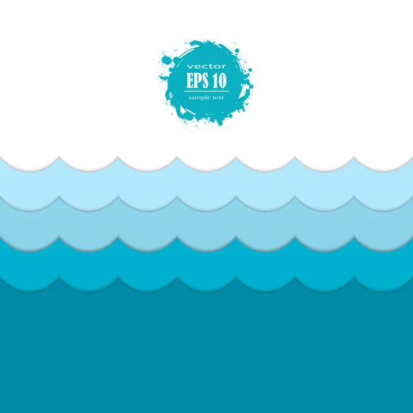 Patrón de onda de mar azul inconsútil — Vector de stock