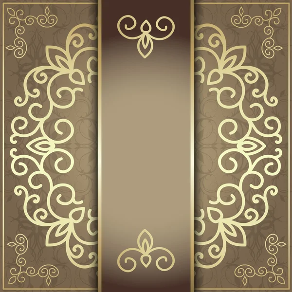 Stylish invitation card, elegant golden design — Stock Vector