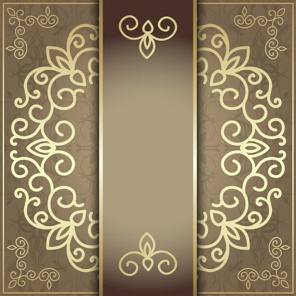 Elegante tarjeta de invitación, elegante diseño dorado — Vector de stock