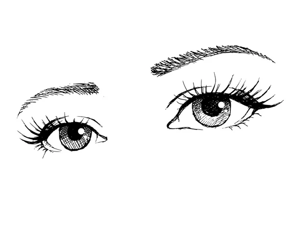 Belo olho feminino com pestanas longas —  Vetores de Stock