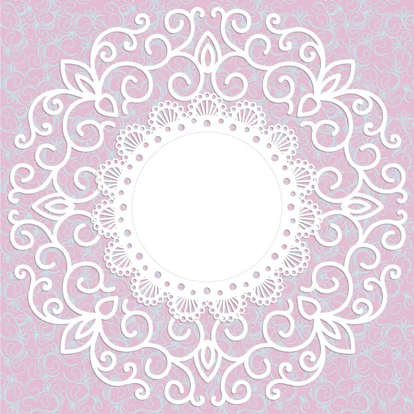 Decorative pink vintage card with a pattern — Stock Vector