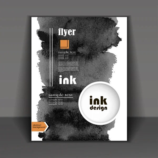 Abstract ink style brochure design — Stock Vector