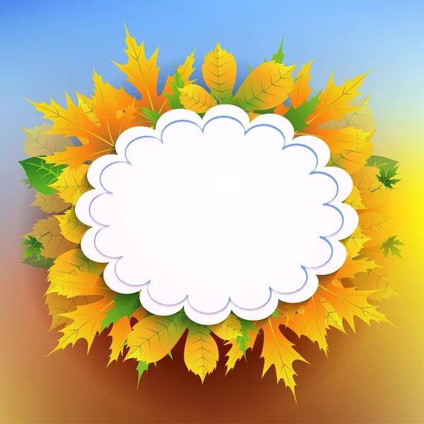 Fond d'automne avec cadre pour texte — Image vectorielle