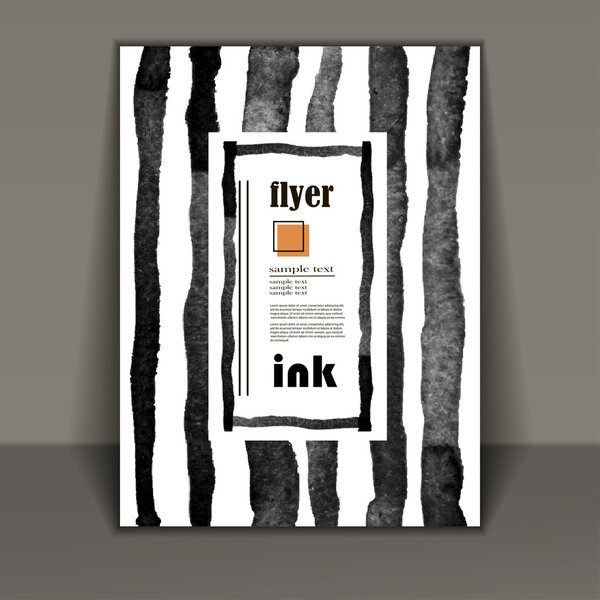 флаер, брошюра с чернильными пятнами

