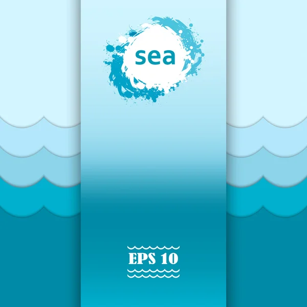 Décoration vague de mer — Image vectorielle