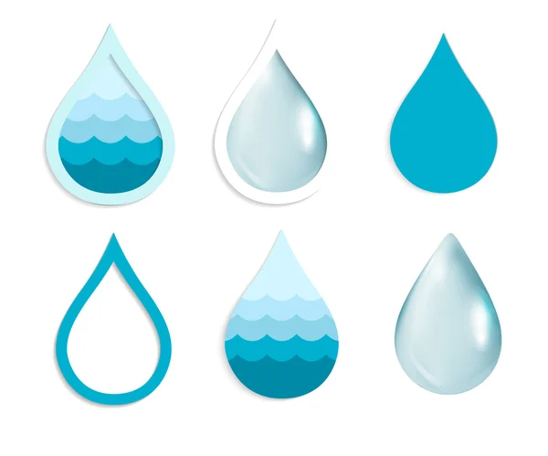 Juego de gotas de agua — Vector de stock