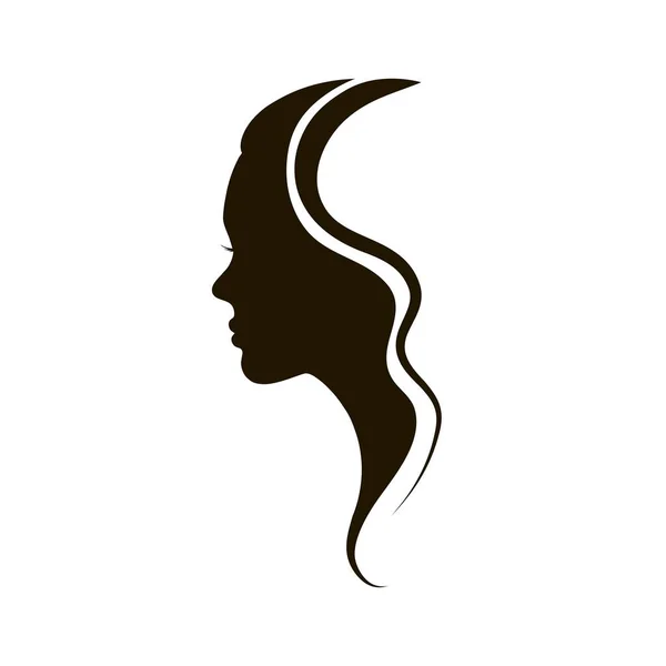 スタイリッシュな髪型と美しい女の子のシルエット 美容イラスト — ストックベクタ