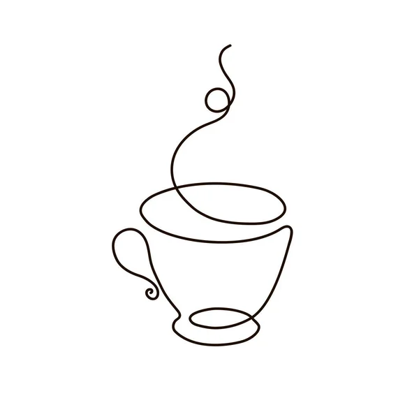 Devamlı Bir Fincan Kahve Çizimi Vektör Illüstrasyonu — Stok Vektör