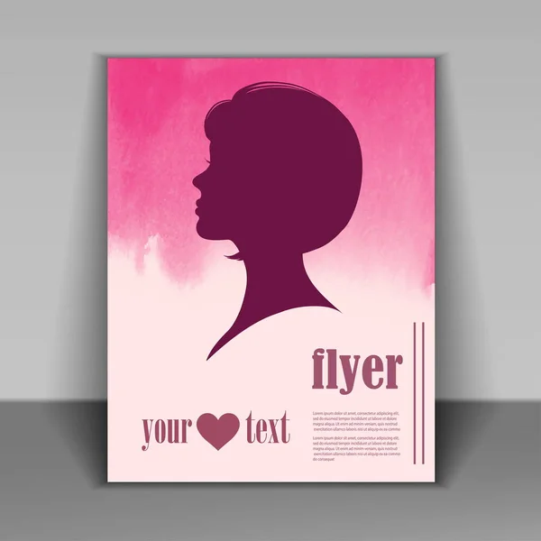 Silhouet Van Een Vrouw Roze Achtergrond Voor Happy Women Day — Stockvector