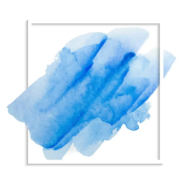 Seni Logo Kuas Abstrak Dicat Warna Air Biru Latar Belakang - Stok Vektor