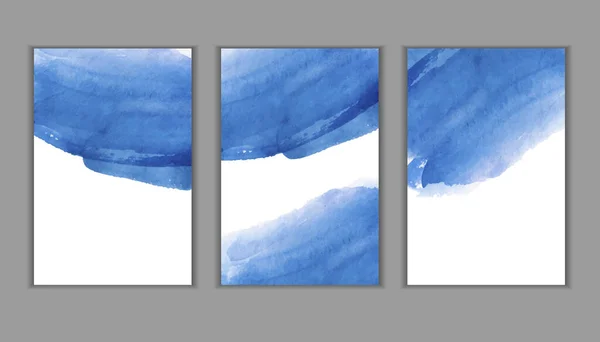 Design Abstrait Bleu Peinture Encre Sur Brochure Élément Couleur Peintures — Image vectorielle