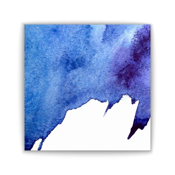 ベクトル抽象的な手の水彩の背景を描いた 青いバナーテンプレート 絵スプラッシュ あなたのテキストのための空のスペースを持つイラスト — ストックベクタ