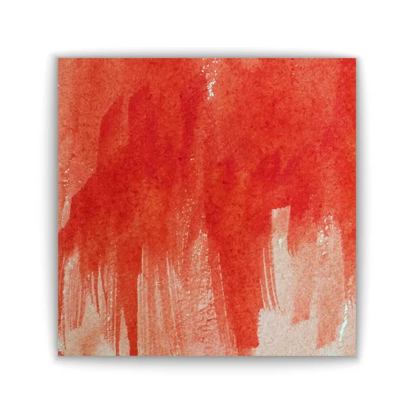 Peinture Rouge Artistique Coup Pinceau Sec Aquarelle Peint Main Toile — Image vectorielle