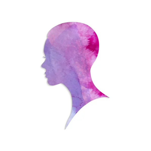 女性のショートヘアスタイルのアイコン ロゴ女性の顔のイラスト — ストックベクタ