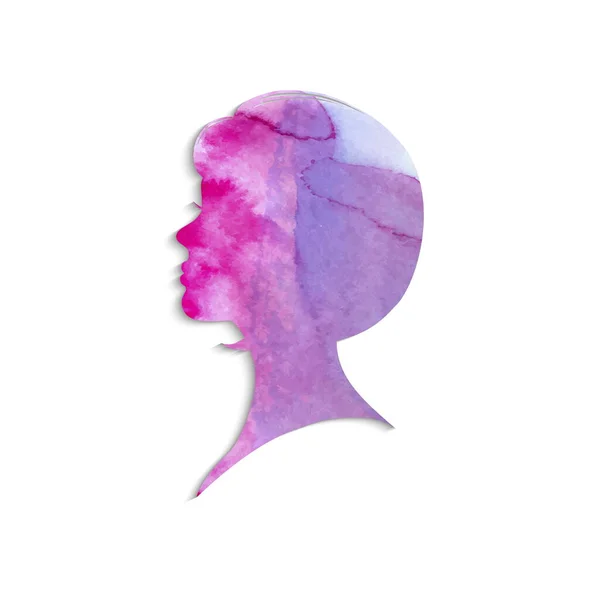 Silueta Cara Mujer Hermoso Perfil Femenino — Vector de stock