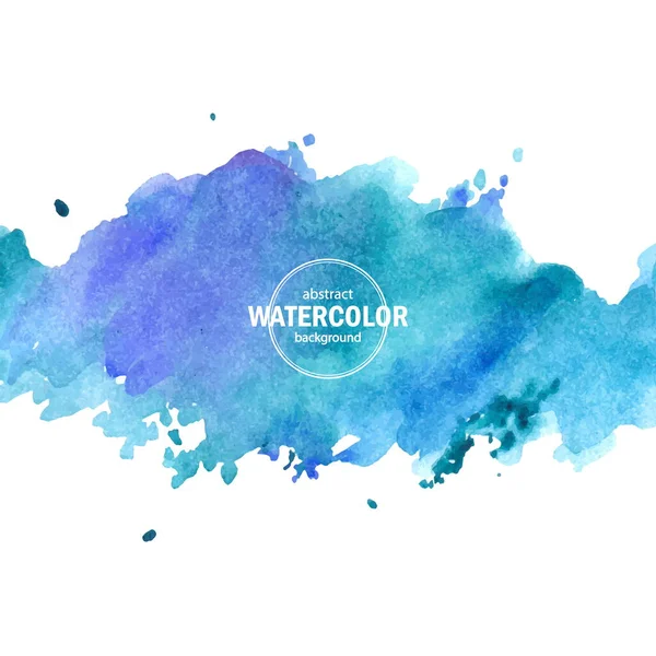Blue Watercolor Big Blot Spread Light Background Abstract Vector Composition — Stock Vector