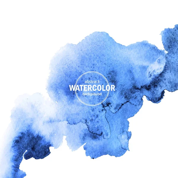 Blue Watercolor Big Blot Spread Light Background Abstract Vector Composition — Stock Vector