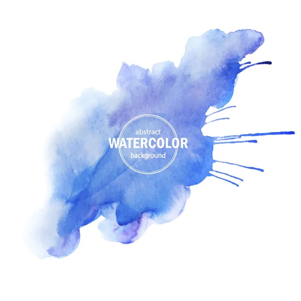 Blue Watercolor Blot Spread White Background Abstract Vector Composition Modern — Stock Vector