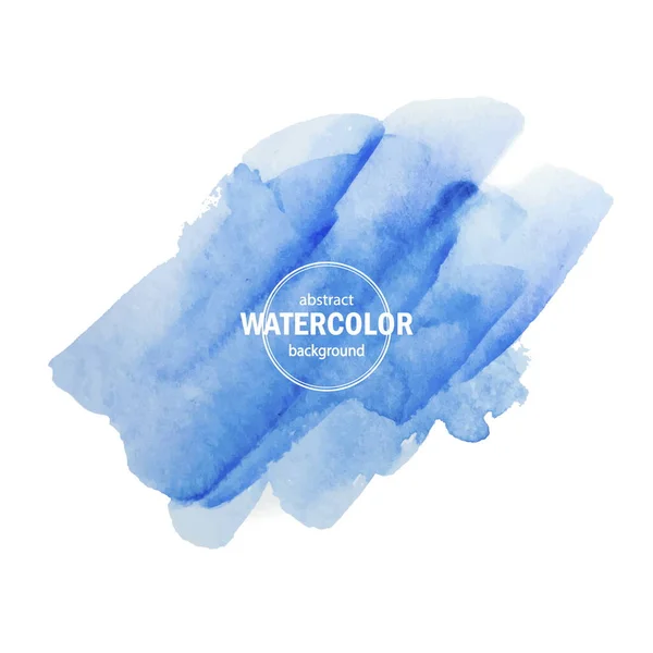 Blauwe Waterverf Vlek Verspreid Naar Witte Achtergrond Abstract Vectorcompositie Voor — Stockvector