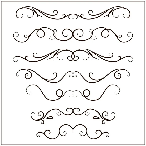 Hand Drawn Calligraphy Decorative Vector Line Border — Stock Vector