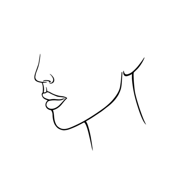 Abstraktní Kresba Ženského Obličeje Žena Módní Krása Portrét Doddle Ruční — Stockový vektor