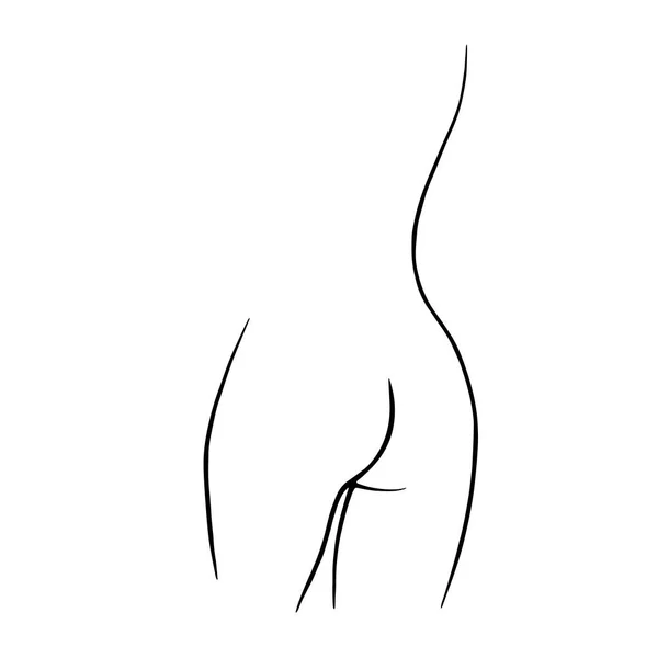 Obrys Mladé Dívky Stylizované Štíhlé Tělo Mrazuvzdorné Umění Černobílá Vektorová — Stockový vektor